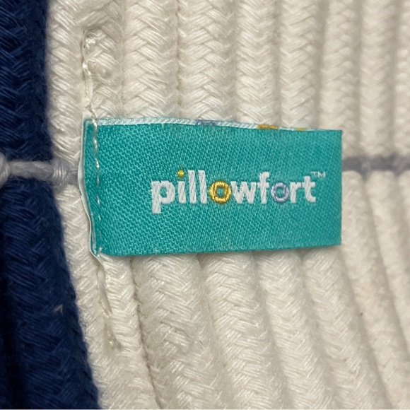 Pillowfort Cream & Navy Woven Cord PomPom Baskets 7” Diameter SET of 3 - Picture 8 of 9